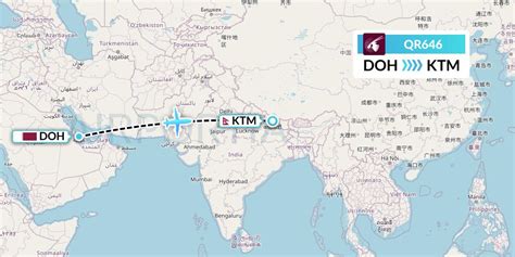 QR646 Flight Status ( Doha to Kathmandu ) .